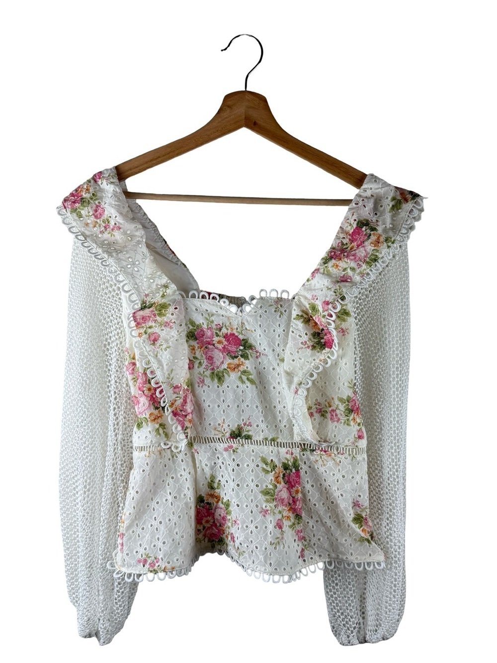 ELLIATT Floral Lace Detail Love Top Medium